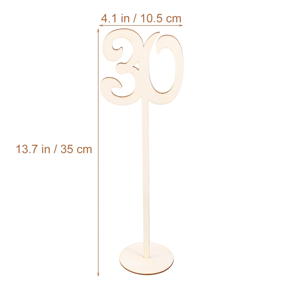 30pcs 1-30 Wooden Table Numbers with Holder Base for Wedding Birthday Party Home Decoration