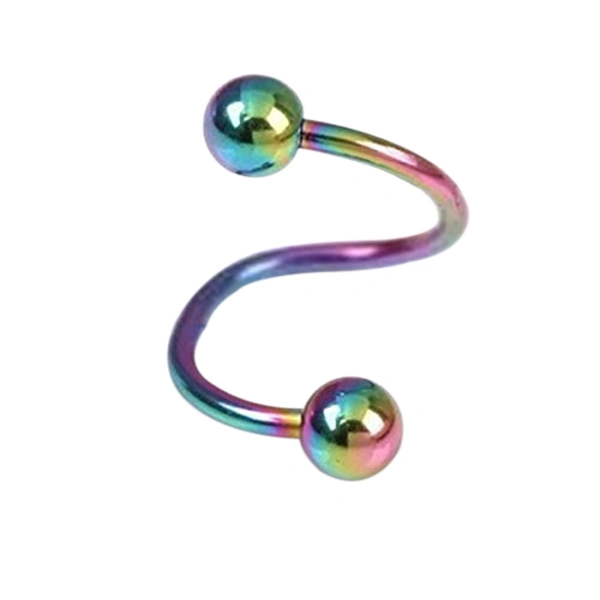 Pair of Unisex S Stainless Steel Nose Lip Ring Earring Nose Stud (Colorful)