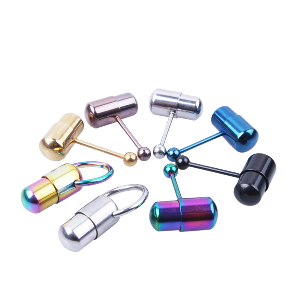 1pcs Vibrating Stainless Steel Tongue Ring Barbell Tongue Piercing Jewelry with 2 Batteries