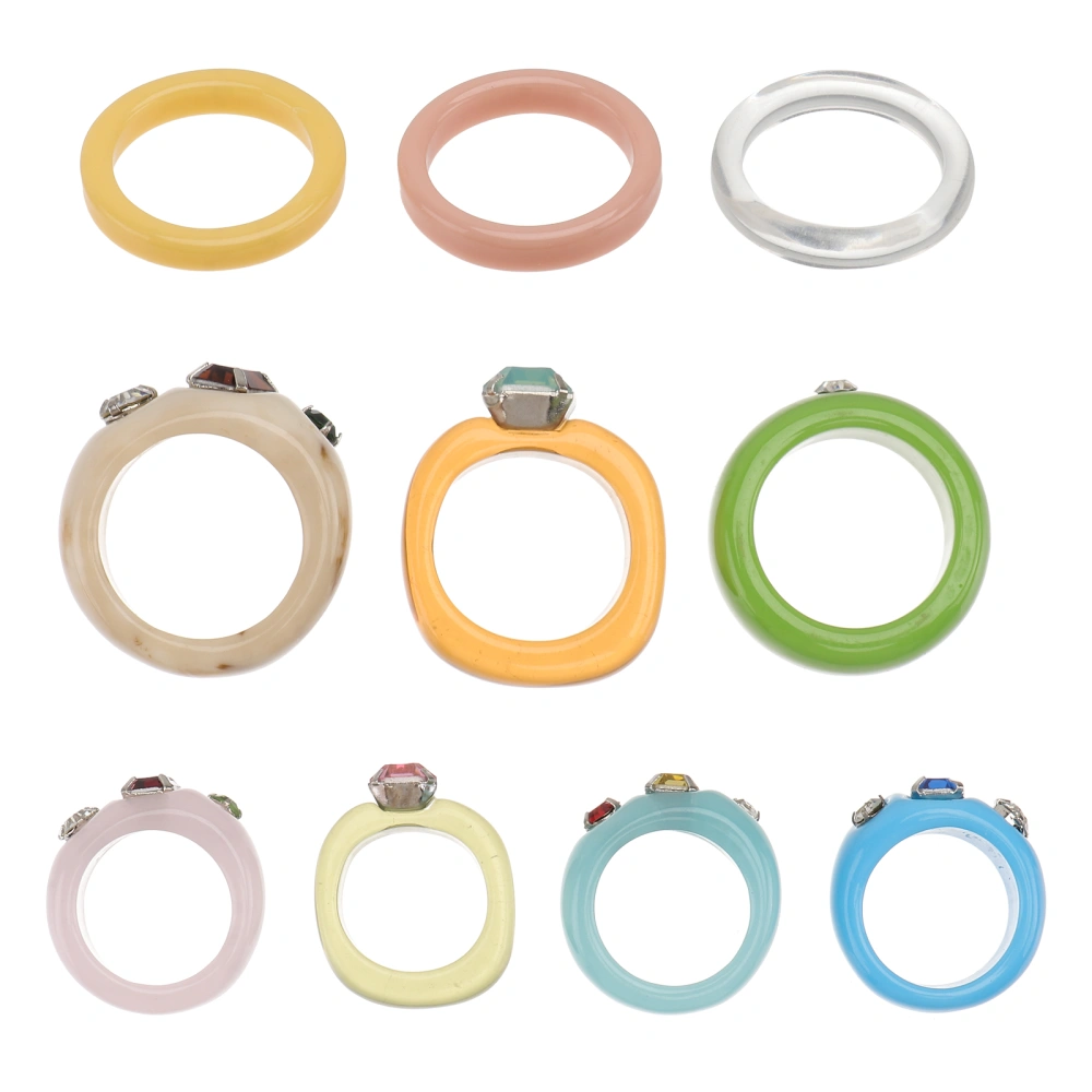 1 Set Delicate Finger Rings Resin Finger Rings Finger Deco  Fashion Ring