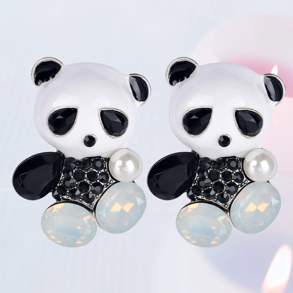 2Pcs Stylish Personality Panda Brooch Alloy Dripping Animal Brooch for Clothing Decoration