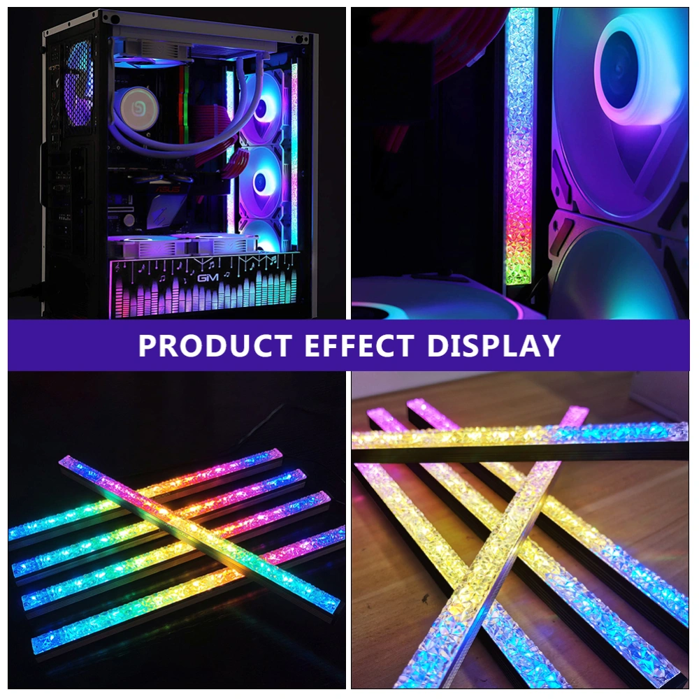 Magnetic Diamond Lens RGB LED Light Bar Household Computer Case Accessory