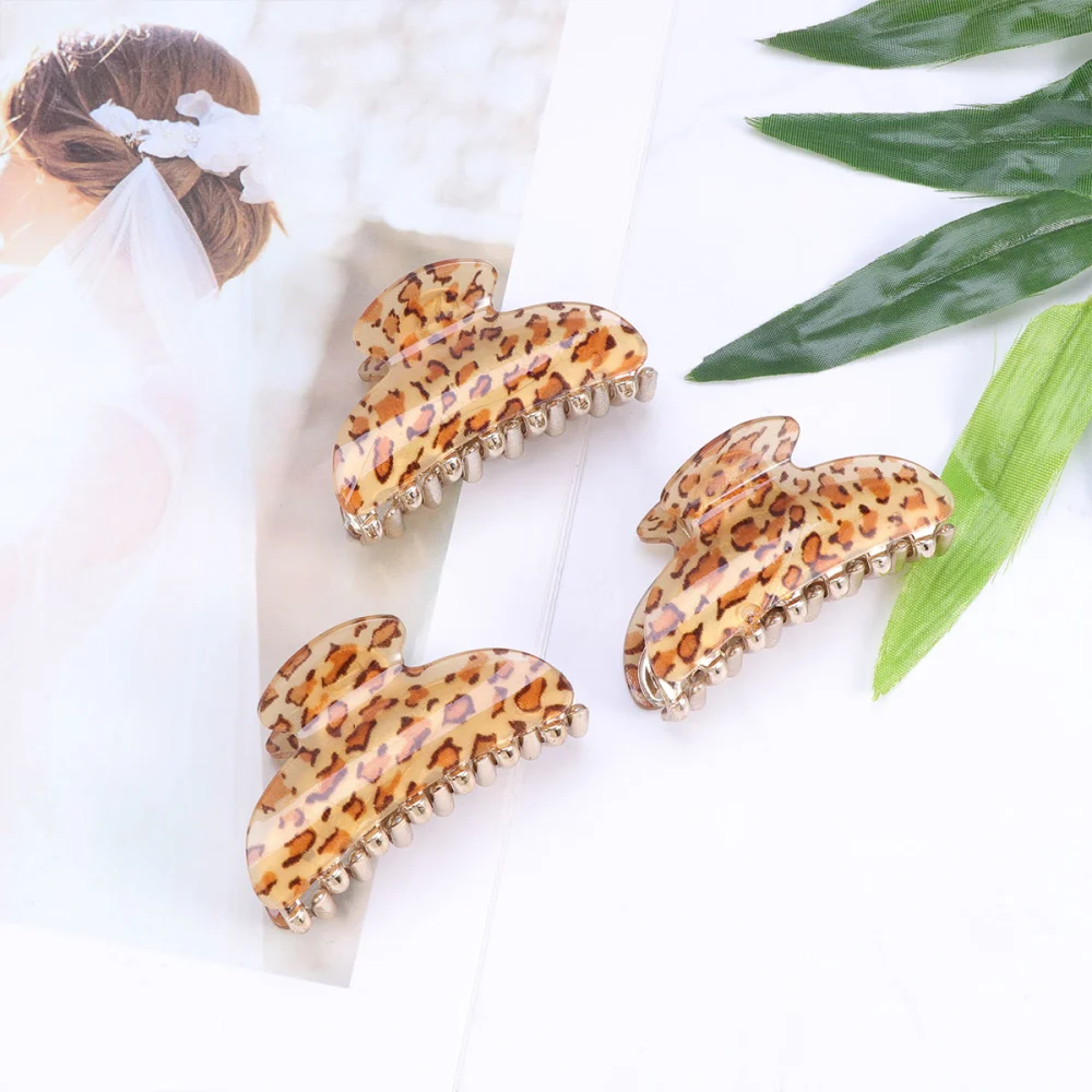 7cm Shallow Leopard Girl Design Fix Hair Hairdressing Tool Hairpin Size M