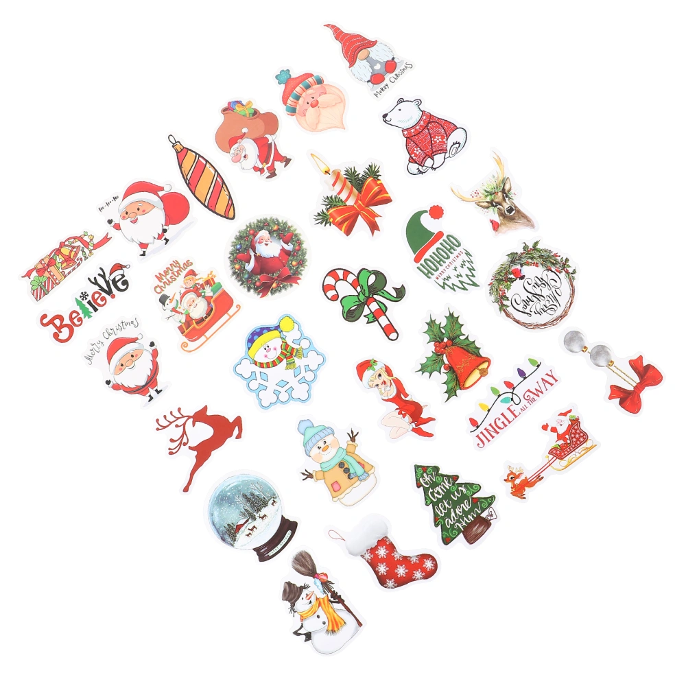 100pcs Christmas Theme DIY Scrapbooks Stickers Adorable Diary Decorative Decals