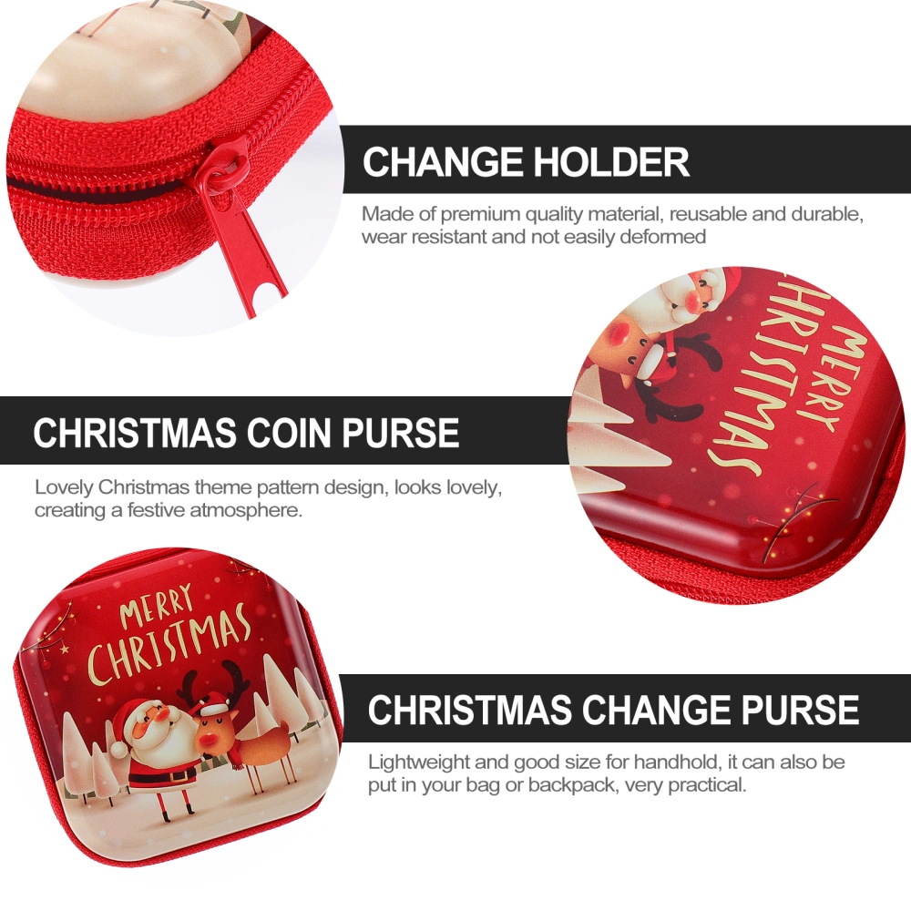 10pcs Creative Mini Zipper Coin Purses Christmas Change Purses Random Pattern