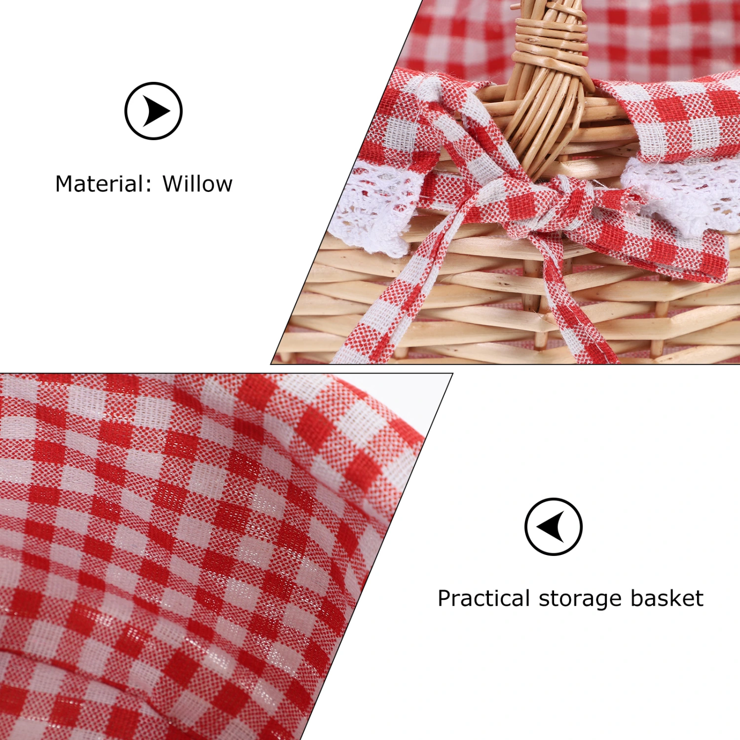 1Pc Outdoor Picnic Basket Simple Home Restaurant Fruit Basket Storage Basket