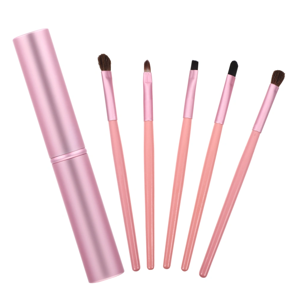 5pcs Eyeshadow Brush Set Portable Eye Brushes Premium Eye Makeup Brushes