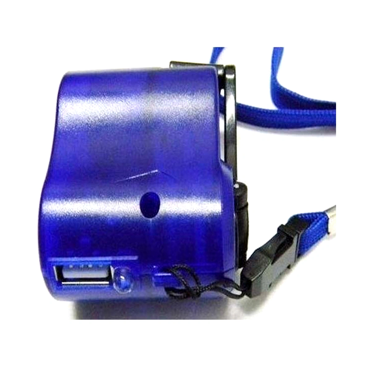 Mini Hand Dynamo Charger Hand Cranking USB Port Output Cell Phone Emergency Charger with 5pcs Connectors and USB Cable (Blue)