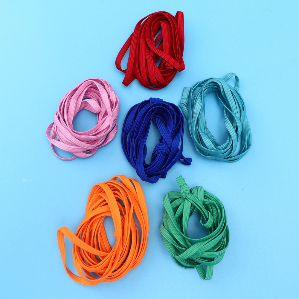 6pcs 3m High Elasticity Skipping Ropes Latex Elastic Cord Equipments for School Home (Random Color)