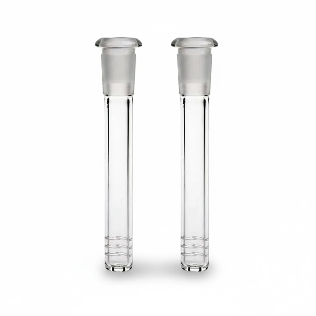 2pcs Professional Glass Stem Pipe Adapter Scientific Glass Tube Adapter