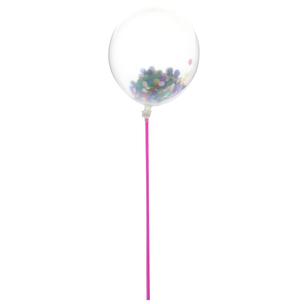 5pcs Transparent Latex Jumbo Balloons with Circular Sequins for Party with Sticks (Mixed Colors)