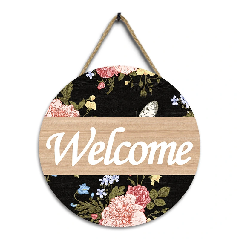 Welcome Sign Front Door Hanging Sign Wall Hanging Ornament Door Hanging Plaque