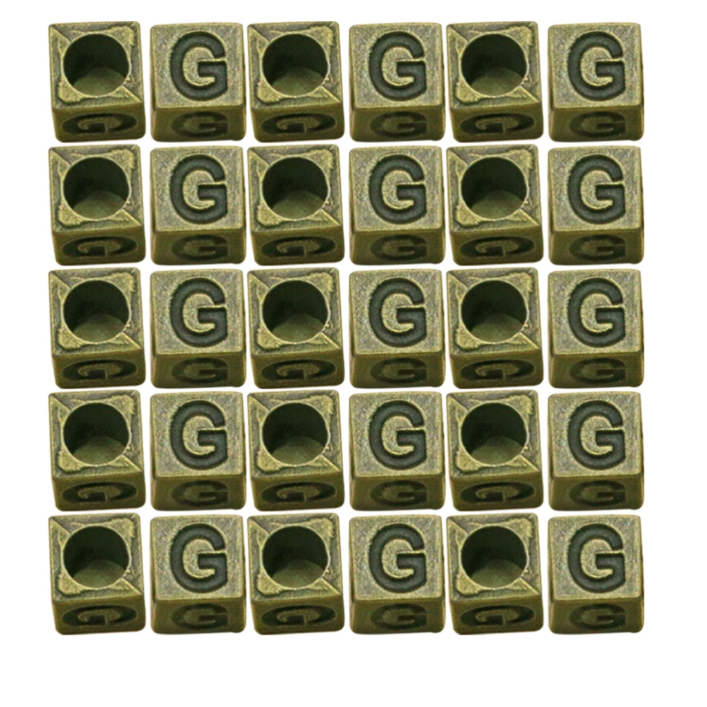 100PCS Square Alloy Spacer Beads Pendants Charms for Jewelry Making Art Craft DIY (Ancient Cyan, G)