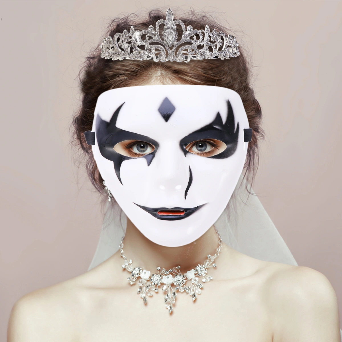 2pcs Death Mask Dancer Mask Costume Prop Mask for Masquerade Cosply Halloween Costume Party Performance Dancing Party (Style E)