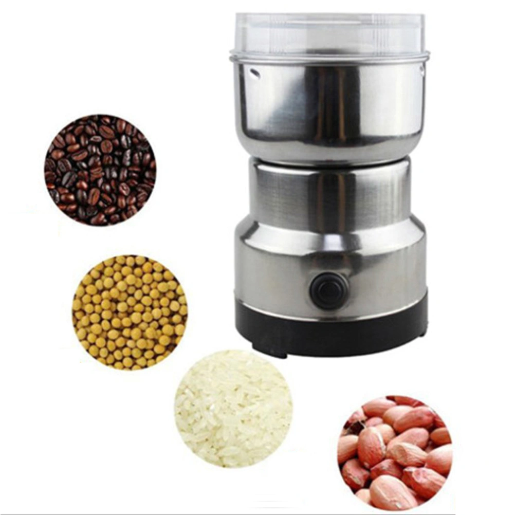 150W Electric Powder Grinder Stainless Steel Grinding Machine for Coffee Beans Nuts Grains Spice with UK Plug (Equipped with UK Plug Converter)