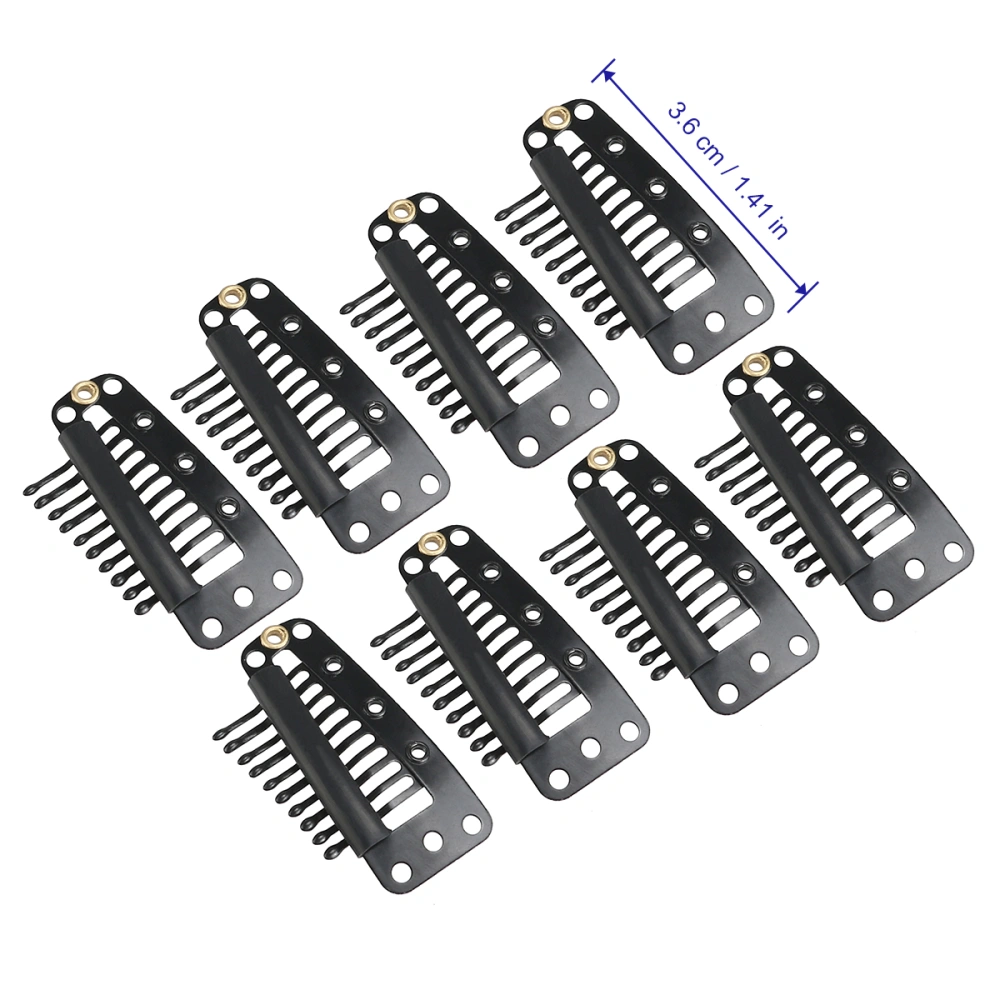 TINKSKY 20pcs 10-Teeth Snap-Comb Wig Clips with Rubber for Hair Extension (Black)