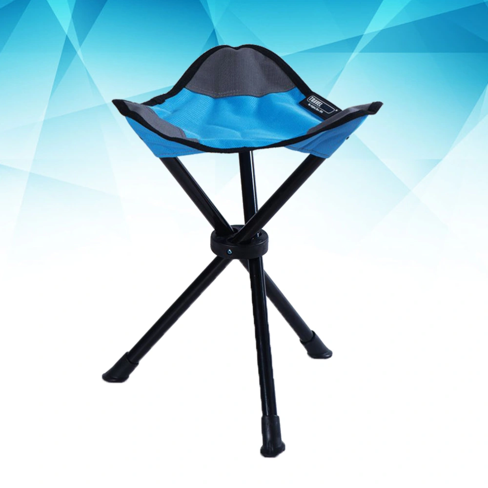 Small Folding Chair Stool Triangle Camping Stool Furniture Beach Chair for Camping Traveling (Blue)