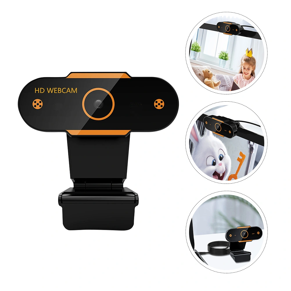 1pc Adjustable Base Webcam Net Course Live Broadcast Camera with Mic (1080P)