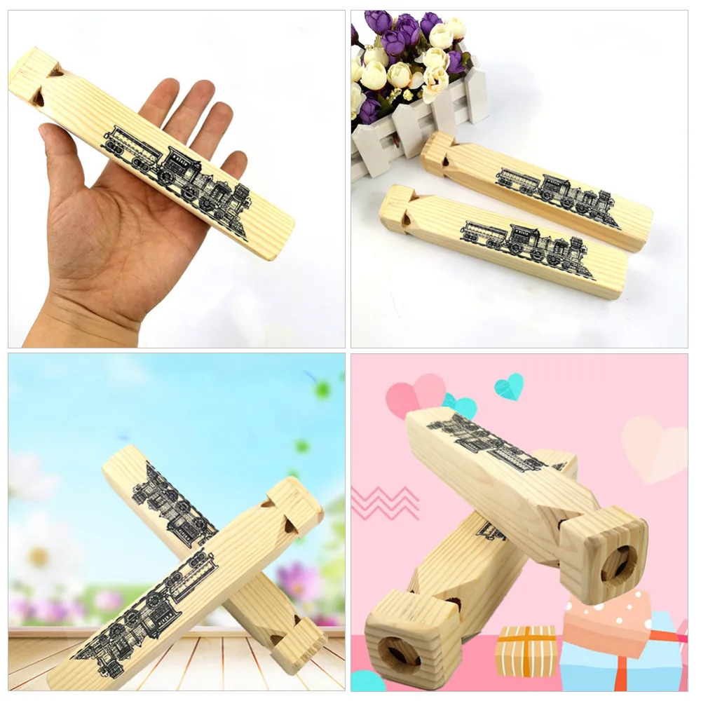 1pc Wooden Train Whistle for Kids Funny Train Themed Noisemaker Party Gift Idea