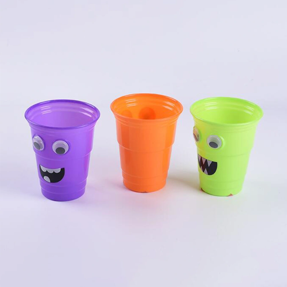 3pcs 800ml Halloween Cartoon Plastic Cups Halloween Reusable Drinking Cup Party Supplies Mixed Color