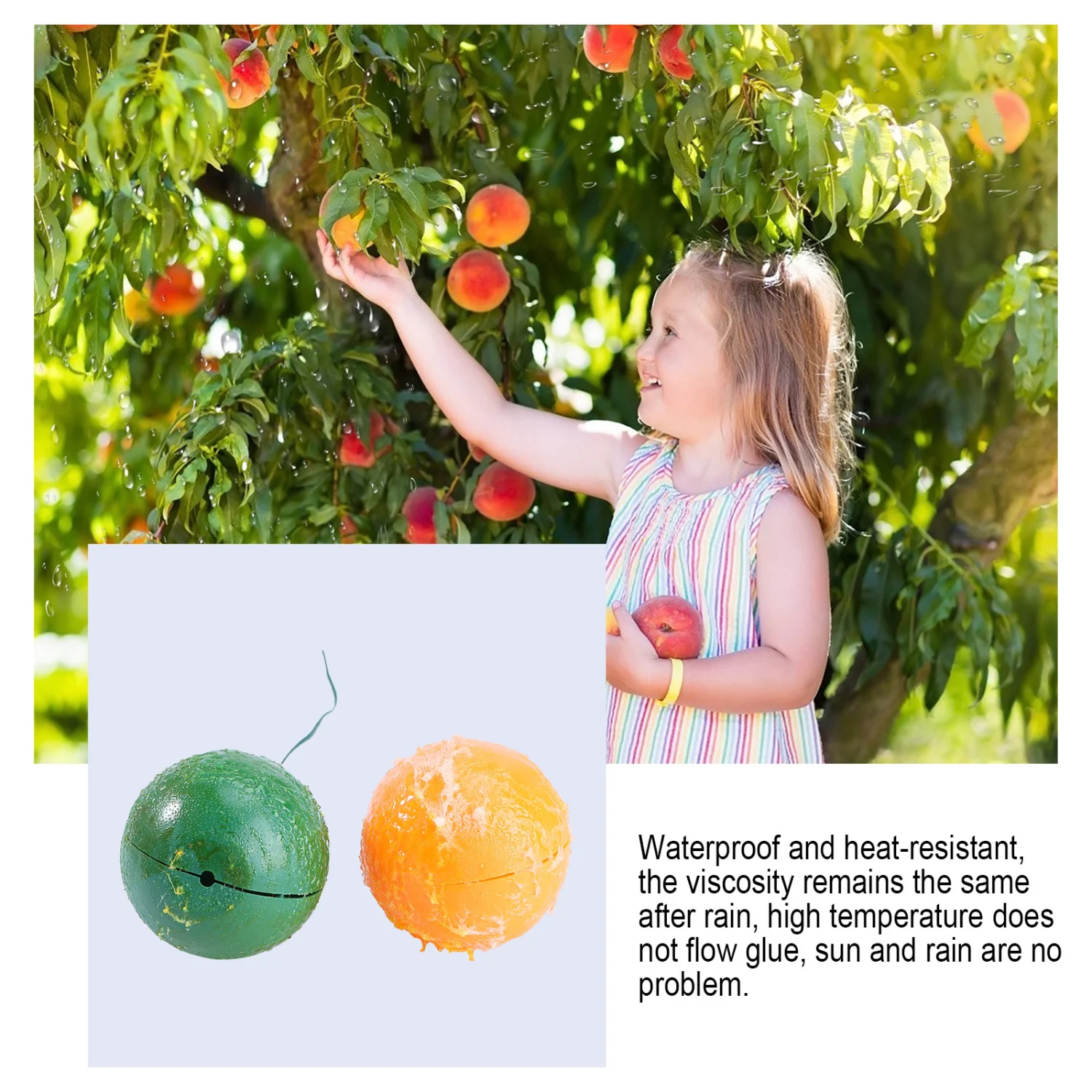 4pcs Outdoor Fruit Fly Traps Stickey Fruit Fly Lure Balls Fly Catching Balls