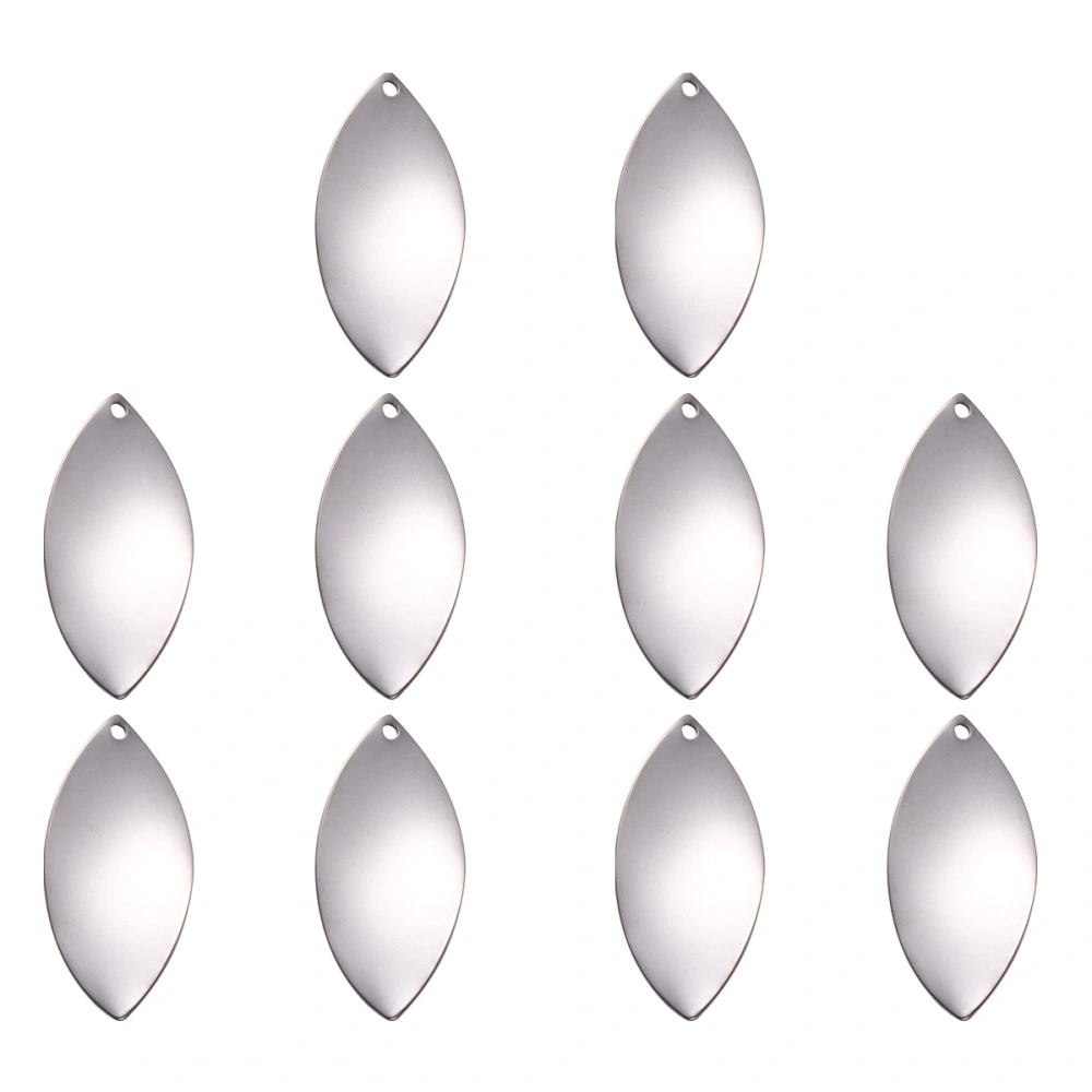 10 Pcs Stainless Steel Leaf Hanging Pendant Accessories DIY Hanging Jewelry Earring Ornaments for Women Ladies (Silver)