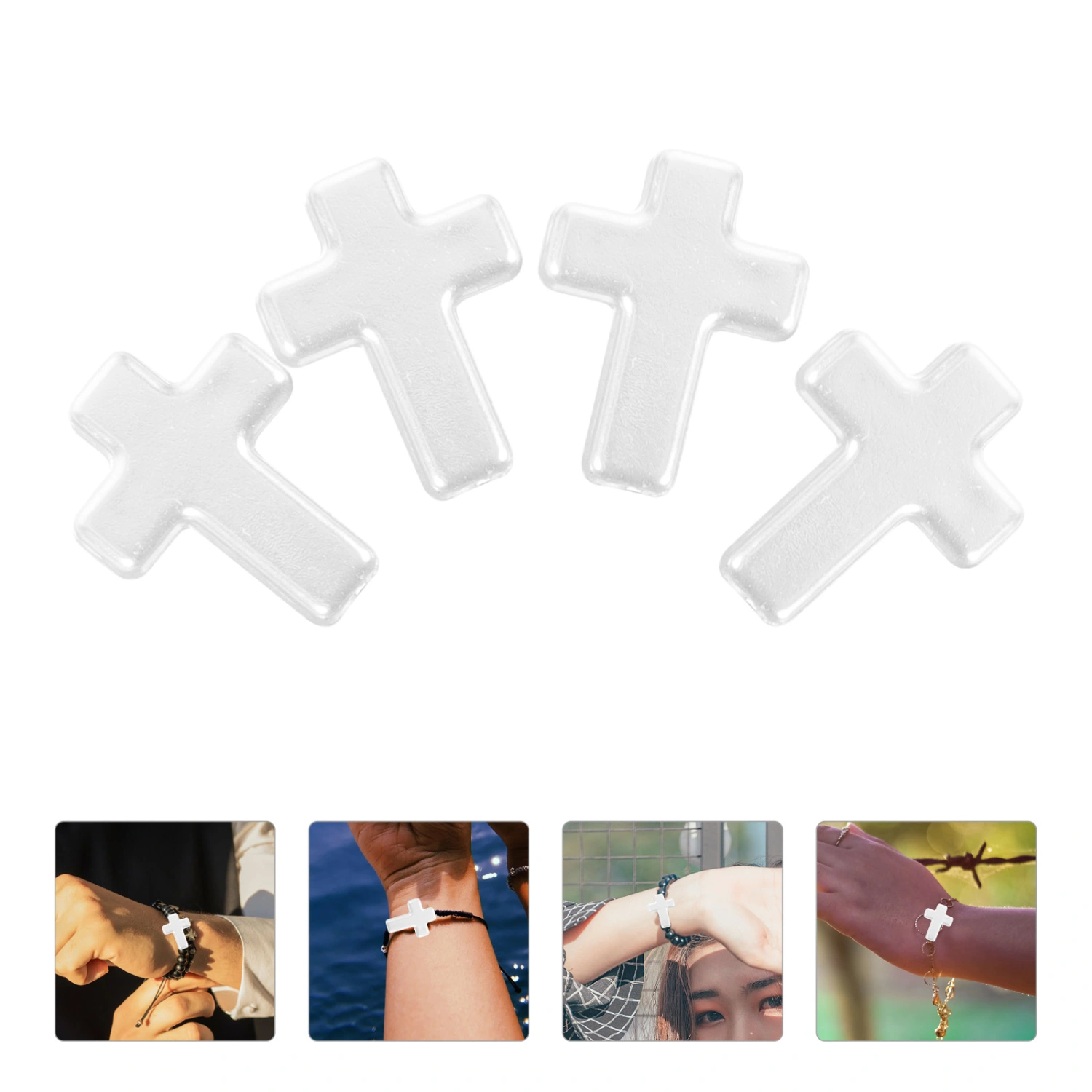 60Pcs Jewelry Making Beads Handmade Crafts Cross Shaped Beads Loose Beads Spacer Beads
