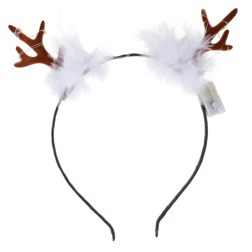 2pcs Christmas Glow Antler Headband LED Headdress Hair for Woman Kids