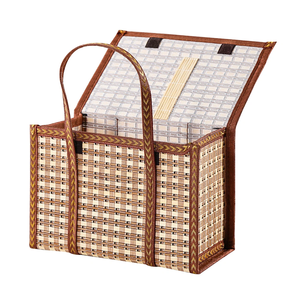 Portable Bamboo Hand Basket Festival Gift Packaging Basket Outdoor Picnic Basket