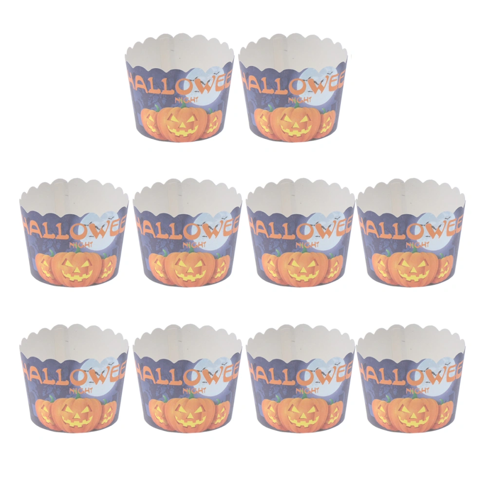 100pcs Haollween Cupcake Wrappers Baking Muffin Cup Heat Resistant Cupcake Cups for Cakes Desserts Candies Pumpkin Lantern