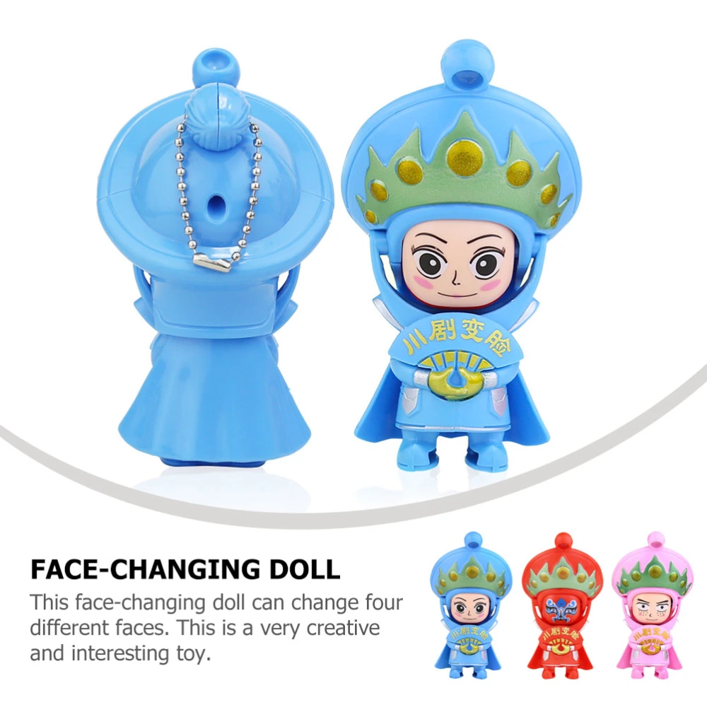 3pcs Sichuan Opera Face Doll Toys Traditional Chinese Opera Doll Pendants