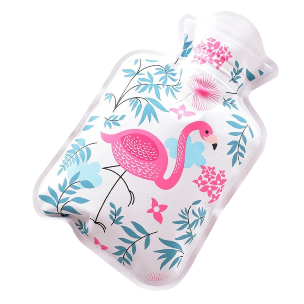 Mini Thick Water Injection Hot Water Bottle Cartoon PVC Hot Water Bottle (Flamingo)