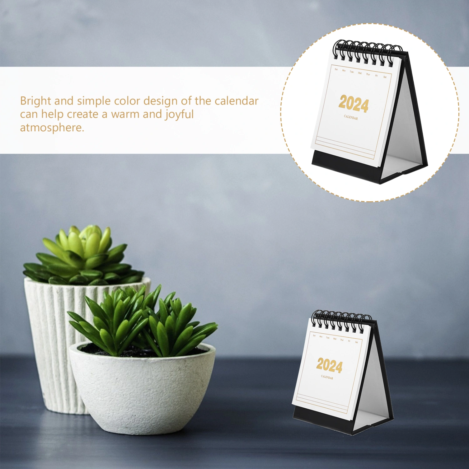 Mini Calendar 2024 Tabletop Small Calendar Decorative Desk Calendar English Calendar Desk Ornament