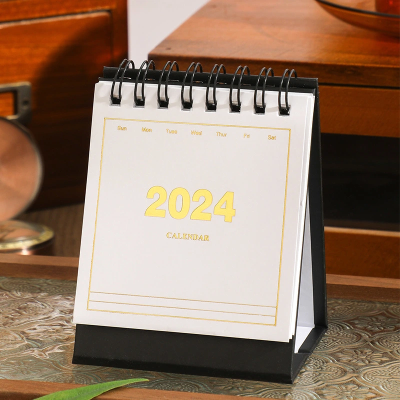 Mini Calendar 2024 Tabletop Small Calendar Decorative Desk Calendar English Calendar Desk Ornament