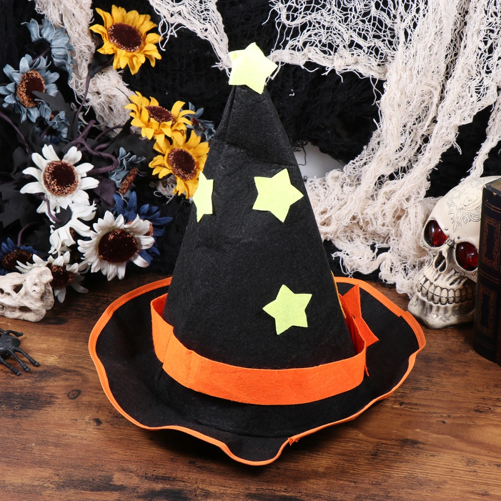 Halloween Witch Hat Witch Dress Up Cosplay Black Smile Hats Makeup Props for Party Festival Masquerade