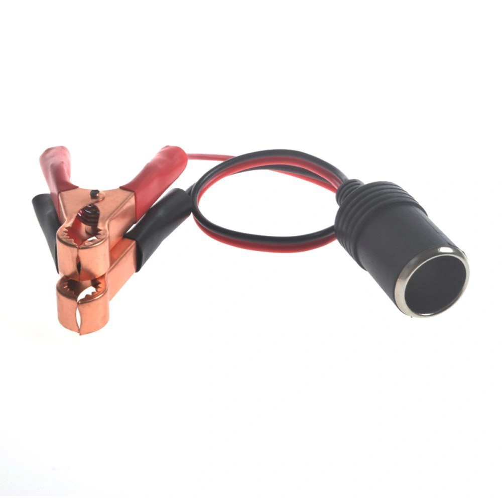 Car Battery Alligator Clip Cigarette Lighter Socket Adapter