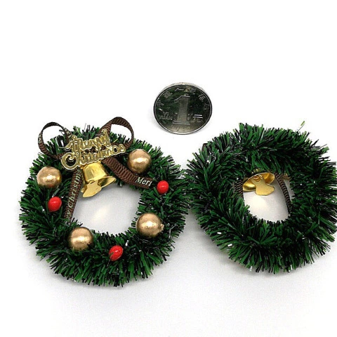 5Pcs Mini Door Hanging Wreath Micro landscape Wreath Christmas Party Decor