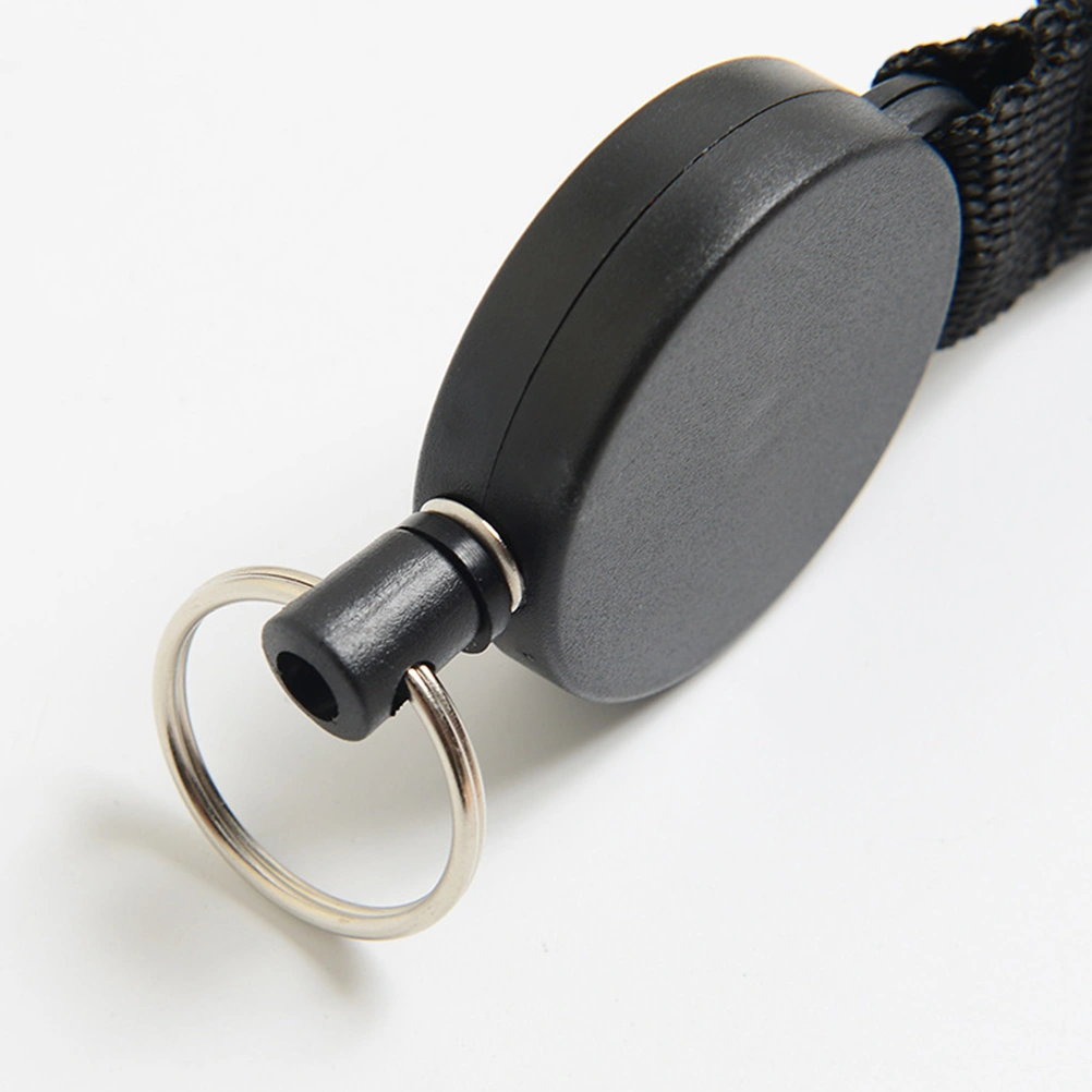 Telescopic Keychain with Carabiner Portable ID Holder Badge Holder Work Badges Accessories for Nurse Officer Daily Use (Black)