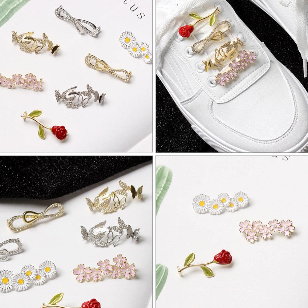 7 Pcs Alloy Shoes Clips Lady Shoes Buckles Creative Jewel Shoe-buckle Ornament