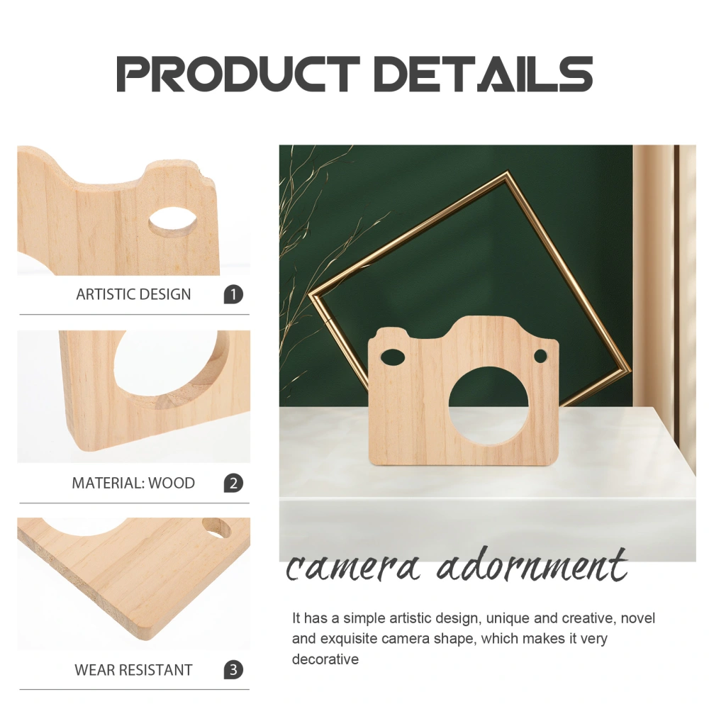 Premium Wooden Camera Statue Ornament Lovely Camera Decor for Office Kids Toy