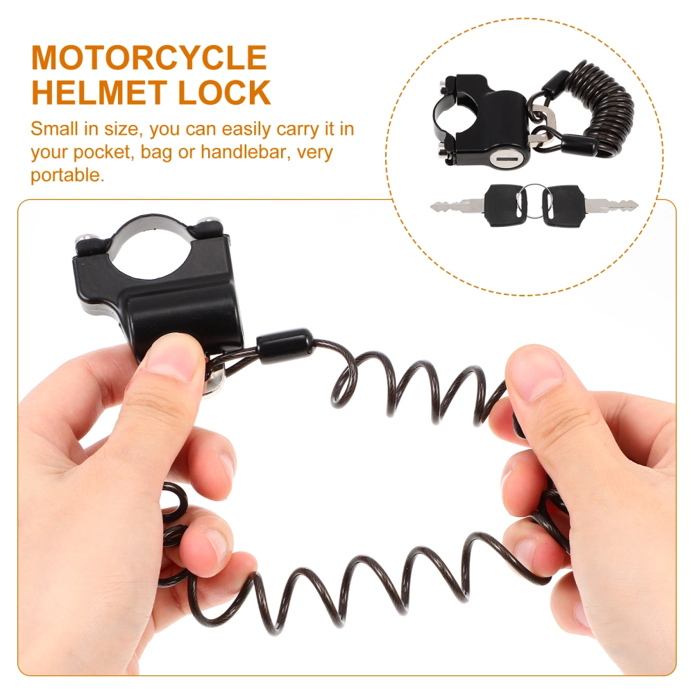 1 Set Motorcycle Helmet Lock With Steel Wire Tamper-proof Helmet Security Lock