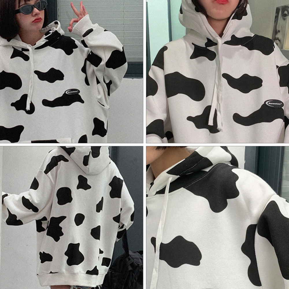 1Pc Fashion Hoodie Cow Printing Pullover Hooded Sweatshirts for Women Girl