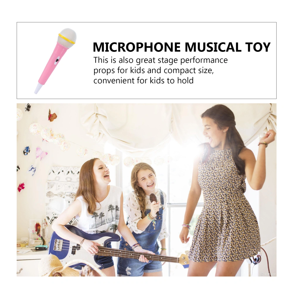 1pc Plastic Children Microphone Models Toys Microphone Musical Toys Party Performance Toy (Pink)