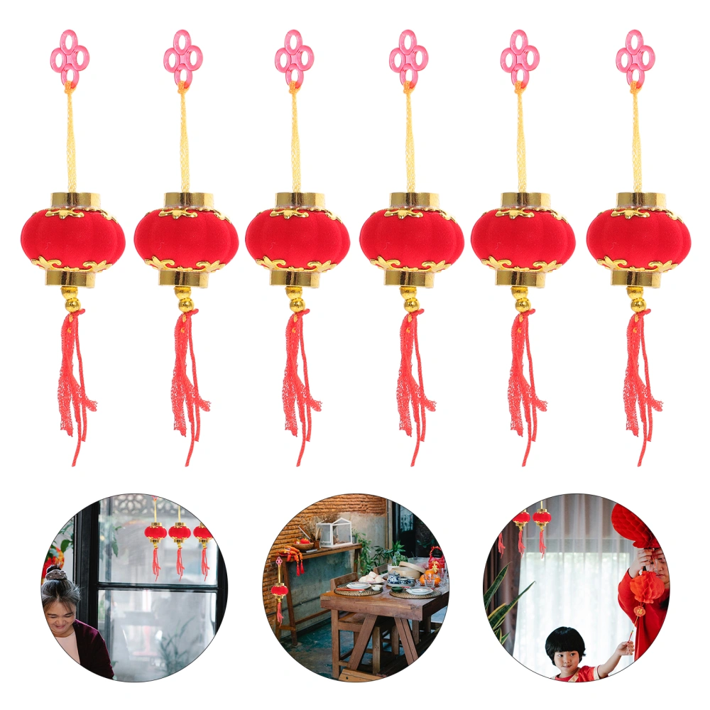 30pcs Chinese Lantern Home Ornament Festival Decorative Lantern Flocking Adorn