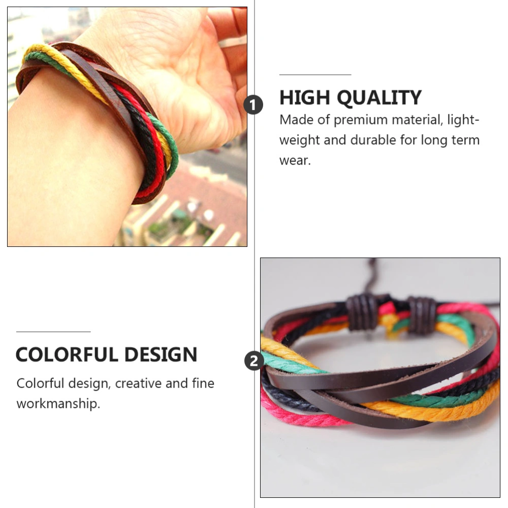 1Pc Jamaica Ethnic Style Bracelet Colorful Hand Strap Man Tricolor Wristband