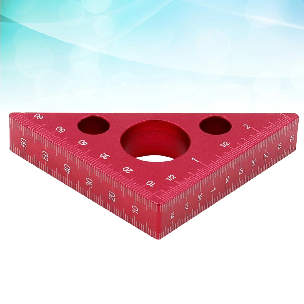 Aluminum Alloy Angle Ruler Thickening Height Rule Metric Inch Carpenter's Ruler Diy Woodworking Tools (Red)