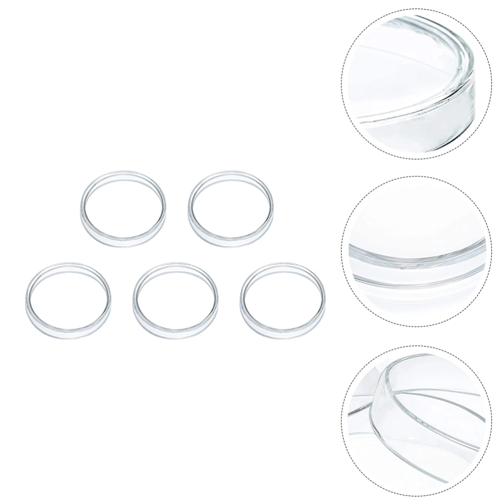 5pcs Cell Culture Petri Dishes Glass Petri Dishes School Teaching Petri Dishes