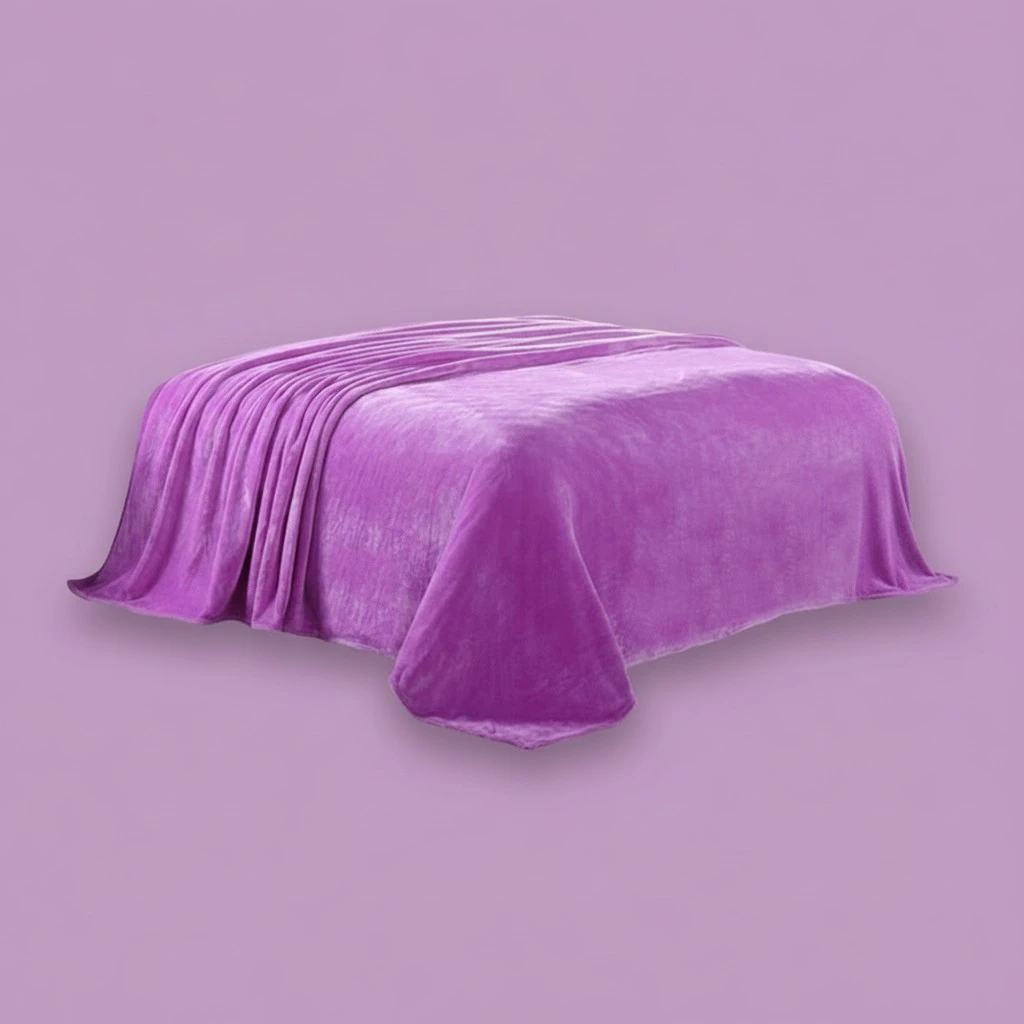 Thick Blankets Flannel Fleece Blanket Lightweight Warm Bed Blanket 70x100cm (Light Purple)