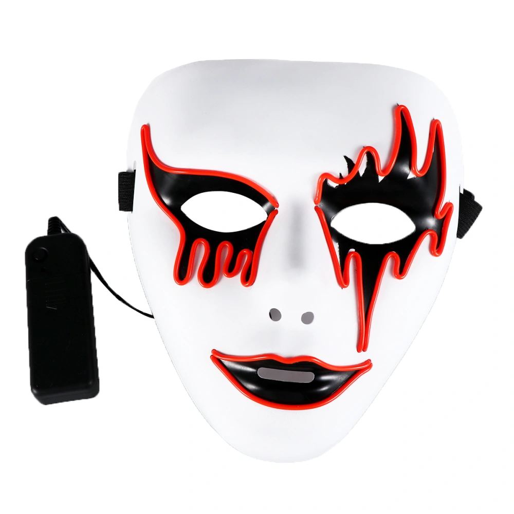 El Wire Glowing Mask Luminous LED Light Up Cool Christmas Halloween DJ Birthday Cosplay Masks for Festival Party Show (Red)