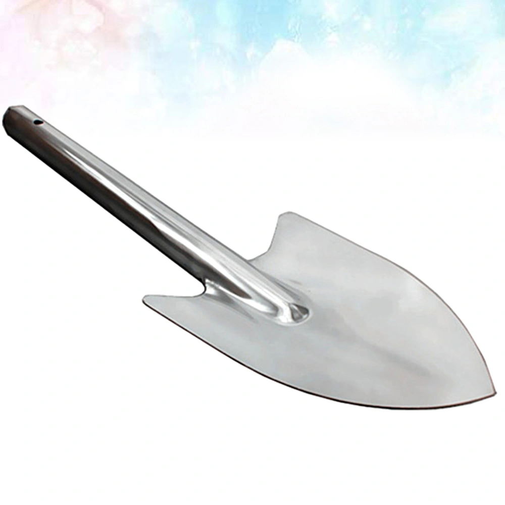 1pc Gardening Pointed Shovel Durable Stainless Steel Garden Shovel Small Planting Spade Garden Tool (Silver)